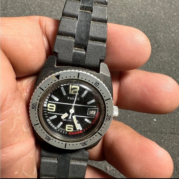 Vintage Timex Skindiver Women's 1978 Watch Mechanical Manual Wind Working - Picture 1 of 7